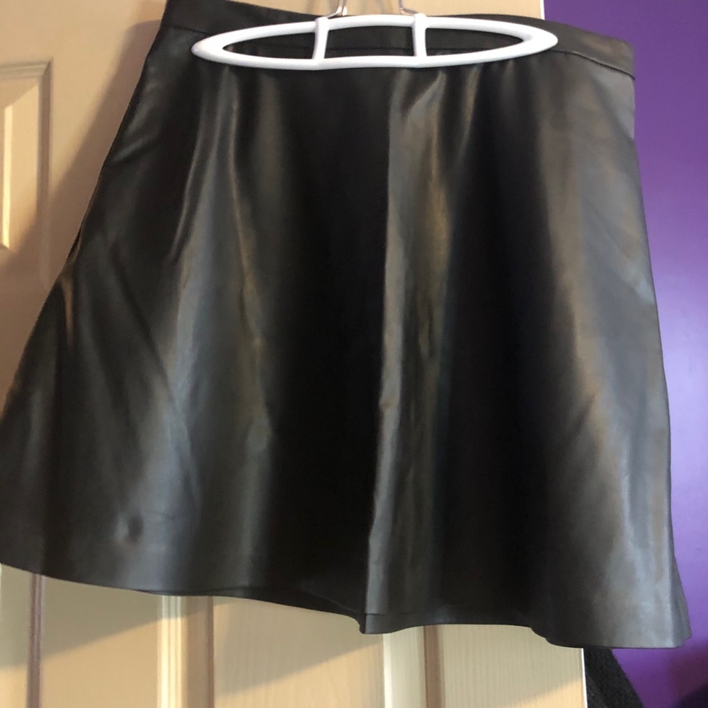 Black faux leather skirt
